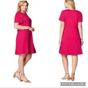 CHRISTIAN SIRIANO FOR J. JILL | PINK CERISE SPLIT HEM DRESS | XS NWT
